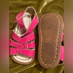 salt water patent sandals